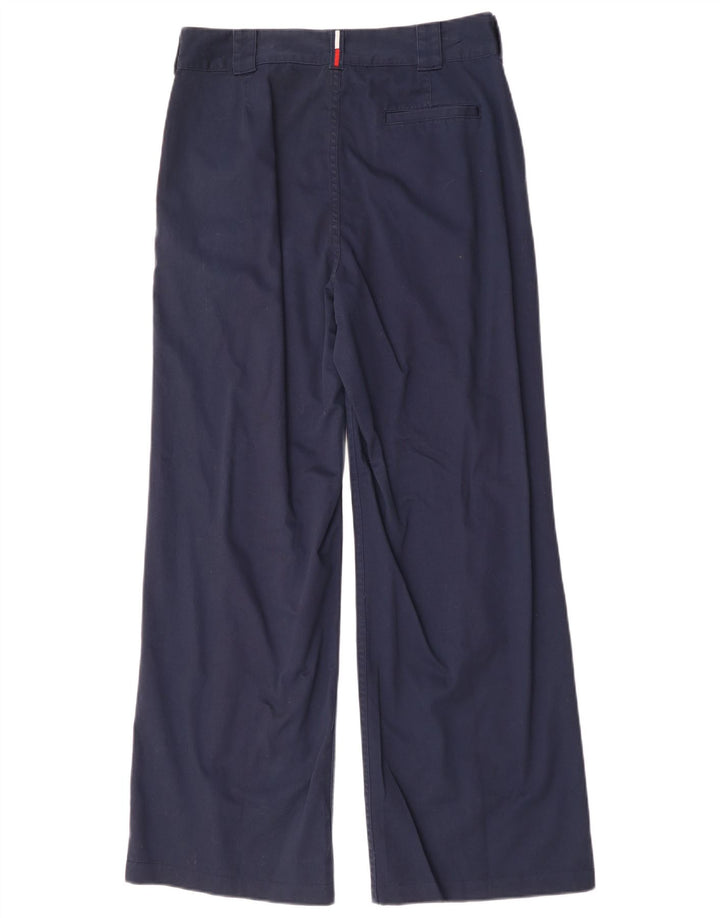 TOMMY HILFIGER Womens Bootcut Chino Trousers US 12 Large W32 L30 Navy Blue