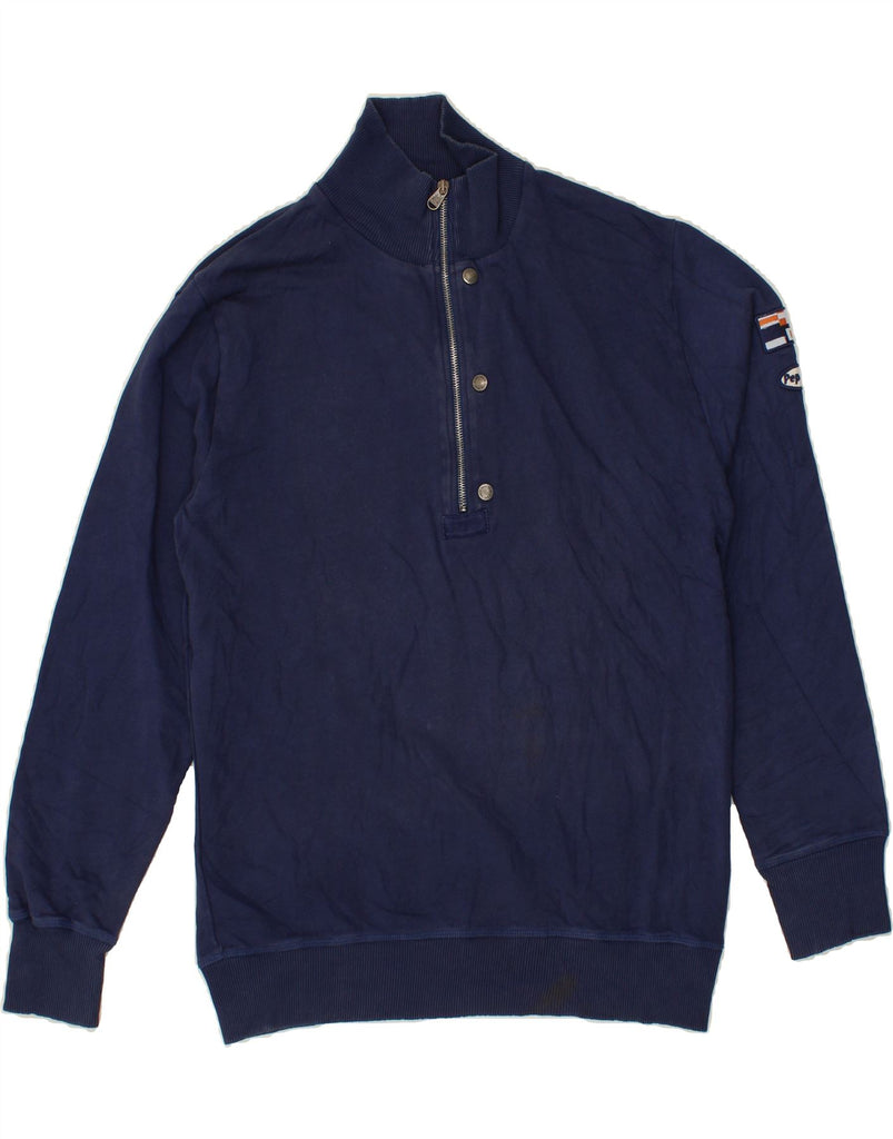 PEPE JEANS Mens Regular Fit Zip Neck Sweatshirt Jumper Medium Navy Blue Vintage PEPE Jeans and Second-Hand PEPE Jeans from Messina Hembry 