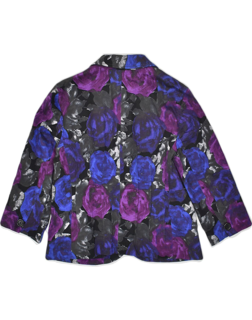 MICHAEL KORS Womens 2 Button Blazer Jacket UK 14 Large Purple Floral | Vintage Michael Kors | Thrift | Second-Hand Michael Kors | Used Clothing | Messina Hembry 