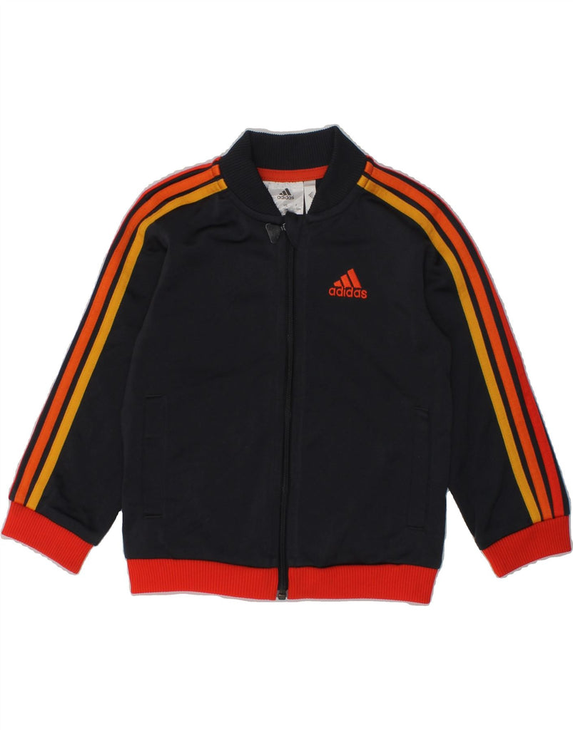 ADIDAS Baby Boys Tracksuit Top Jacket 12-18 Months Black Polyester | Vintage Adidas | Thrift | Second-Hand Adidas | Used Clothing | Messina Hembry 