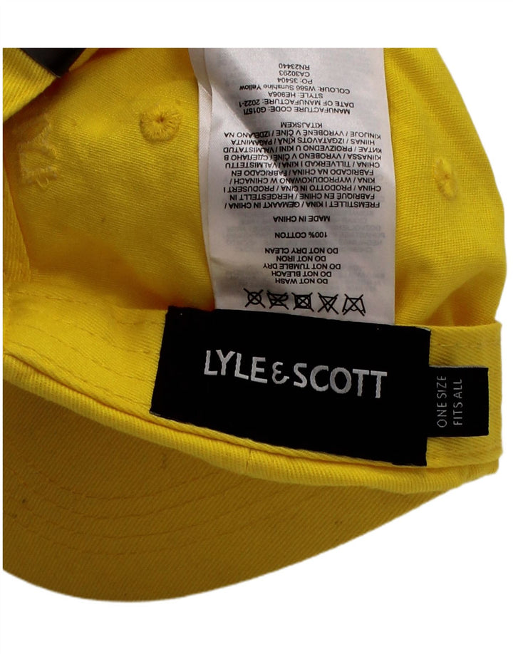 LYLE & SCOTT Mens Graphic Baseball Cap One Size Yellow Cotton Classic