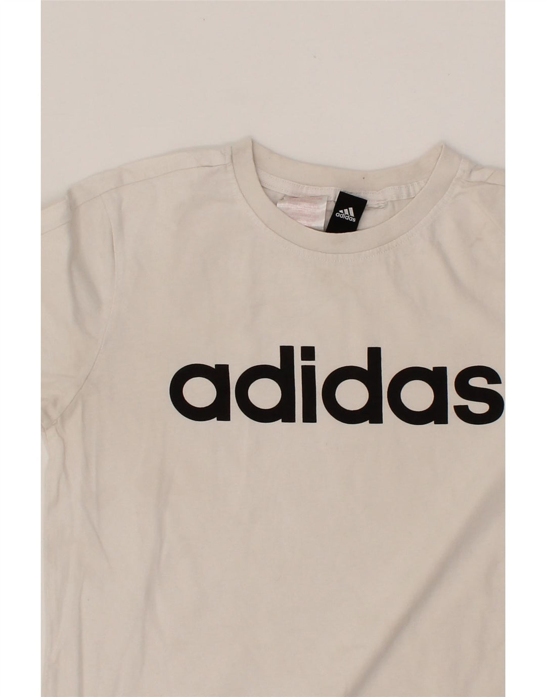 ADIDAS Womens Graphic T-Shirt Top UK 8 Small White Vintage Adidas and Second-Hand Adidas from Messina Hembry 