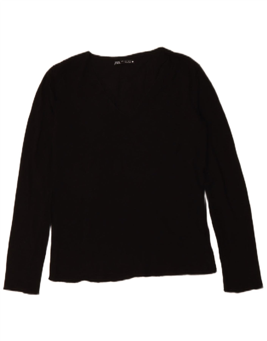ZARA Womens Top Long Sleeve UK 10 Small Black
