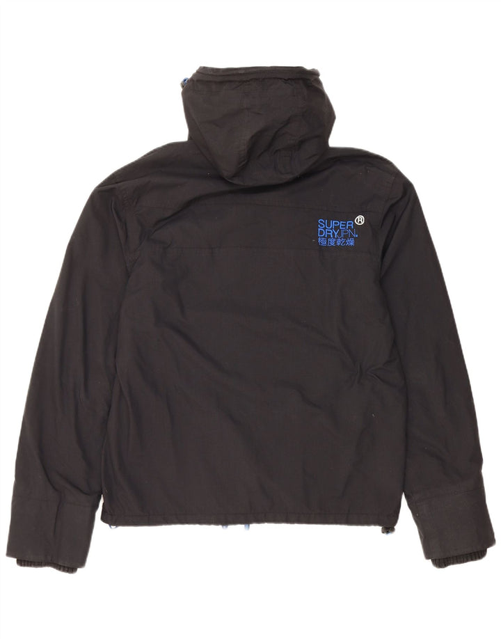 SUPERDRY Mens Windcheater Hooded Windbreaker Jacket UK 38 Medium Black