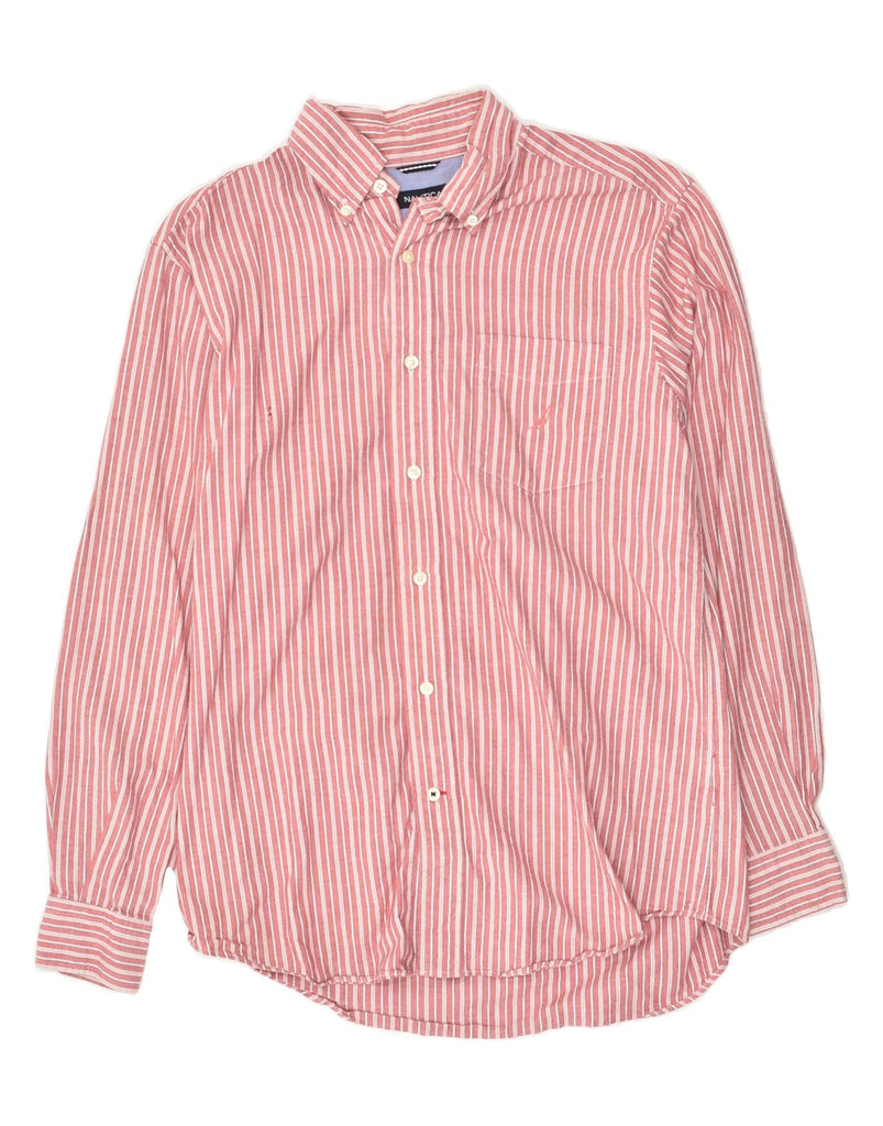 NAUTICA Mens Shirt Small Red Striped Cotton | Vintage Nautica | Thrift | Second-Hand Nautica | Used Clothing | Messina Hembry 