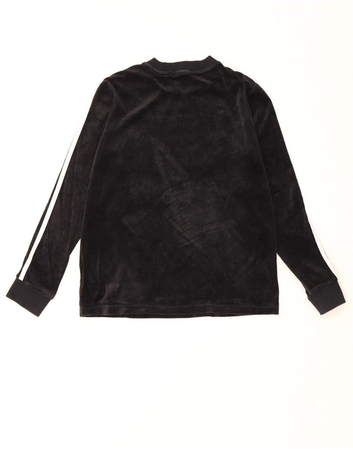 Adidas Womens Graphic Top Long Sleeve UK 12 Medium Black Cotton