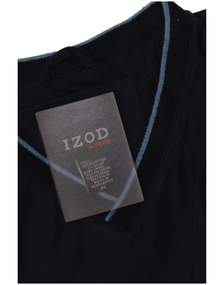Izod Mens Pullover Tracksuit Top XL Navy Blue Polyester