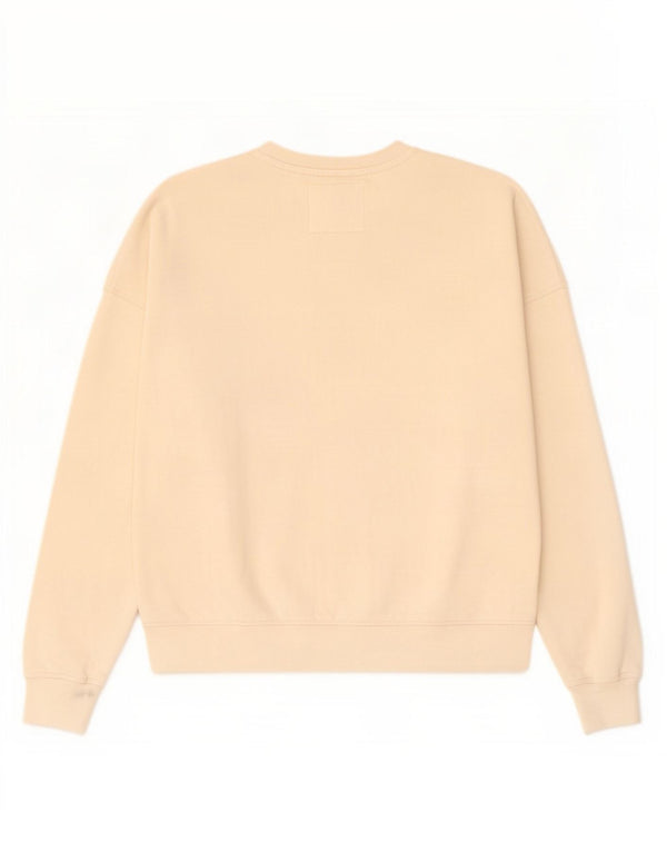 Superdry Womens Graphic Oversized Sweatshirt Jumper UK 8 Small Off White