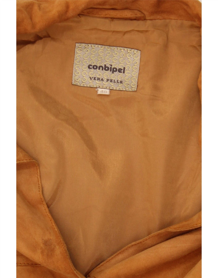 Conbipel Womens Oversized Suede Jacket IT 48 XL Brown Leather