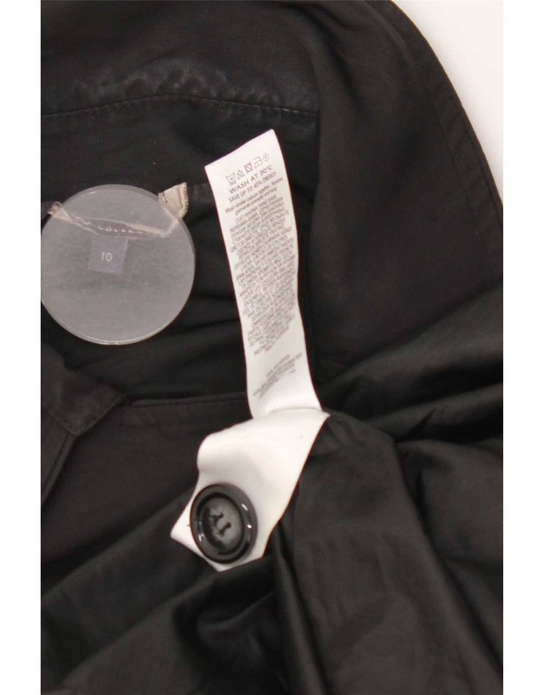 Marks & Spencer Womens Trench Coat UK 10 Small Black Polyester