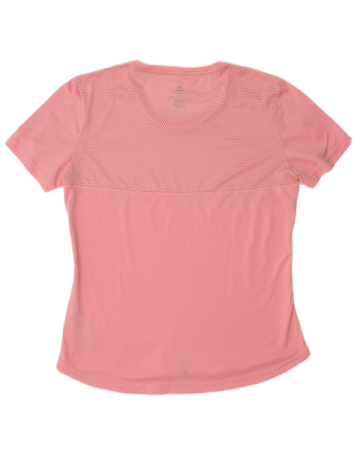 Adidas Womens Aeroready T-Shirt Top UK 12/14 Medium Pink Polyester