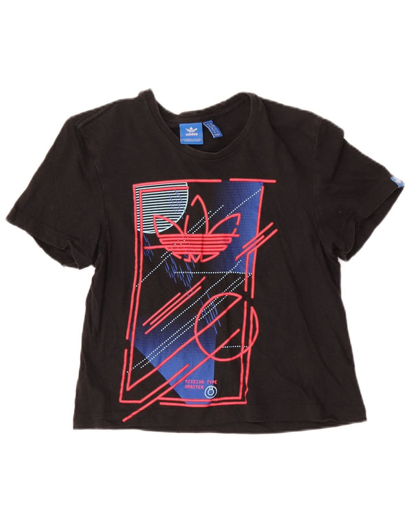 Adidas Girls Graphic T-Shirt Top 9-10 Years XS Black