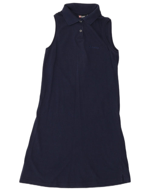 Lotto Womens Sleeveless Polo Dress UK 12 Medium Navy Blue Cotton