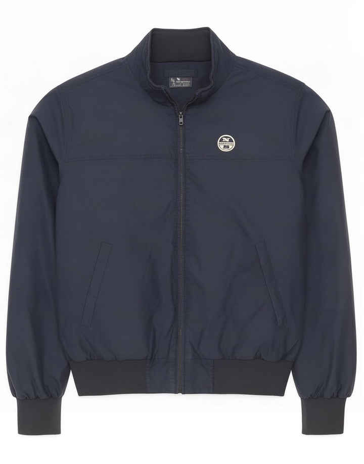 North Sails Mens Bomber Jacket UK 44 2XL Navy Blue Polyamide