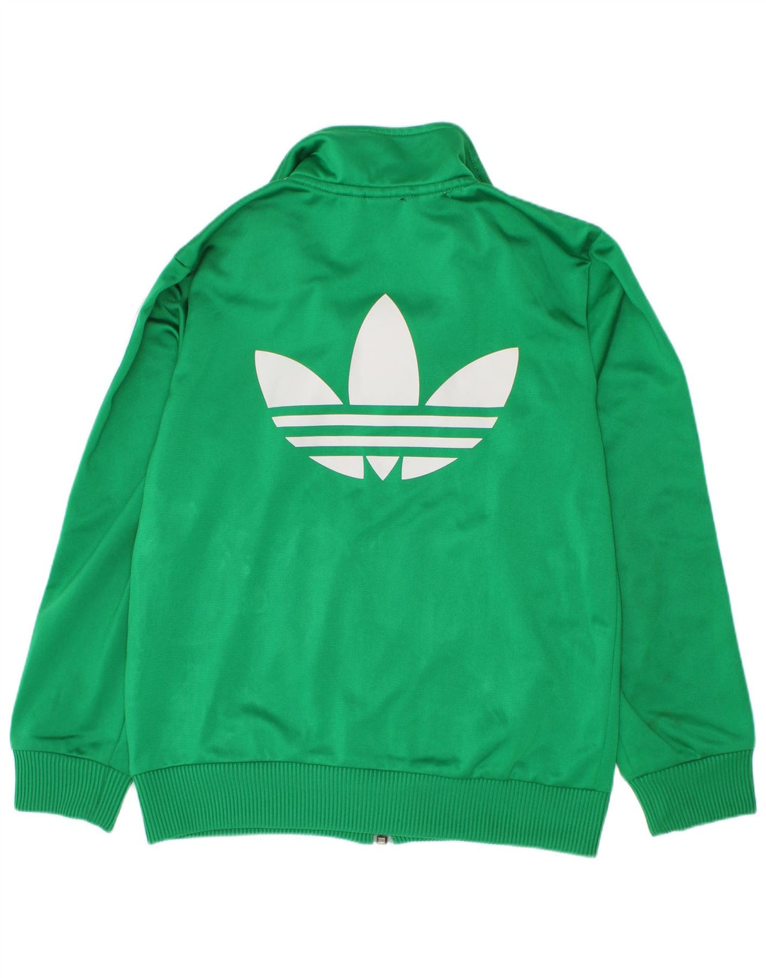 Adidas Boys Graphic Tracksuit Top Jacket 7-8 Years Green Polyester