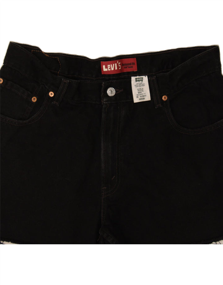 LEVI'S Boys Husky Denim Shorts 15-16 Years W36 Black Cotton Vintage Levi's and Second-Hand Levi's from Messina Hembry 