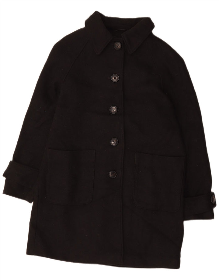 Marks & Spencer Womens Overcoat UK 14 Large Black Polyester