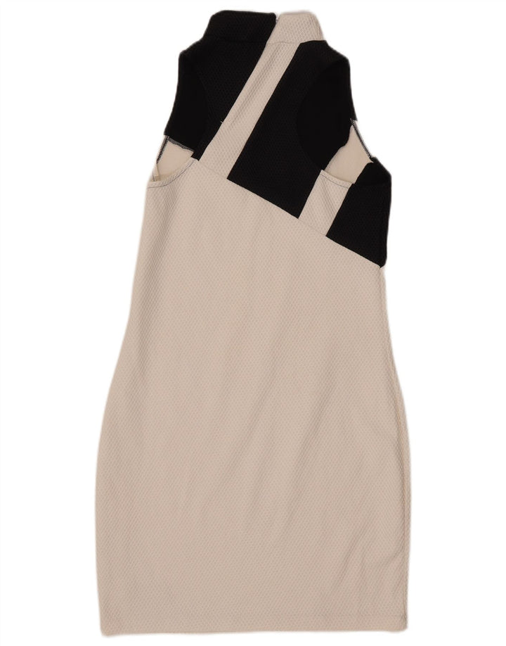 ADIDAS Womens Graphic Bodycon Dress UK 16 Large  White Colourblock