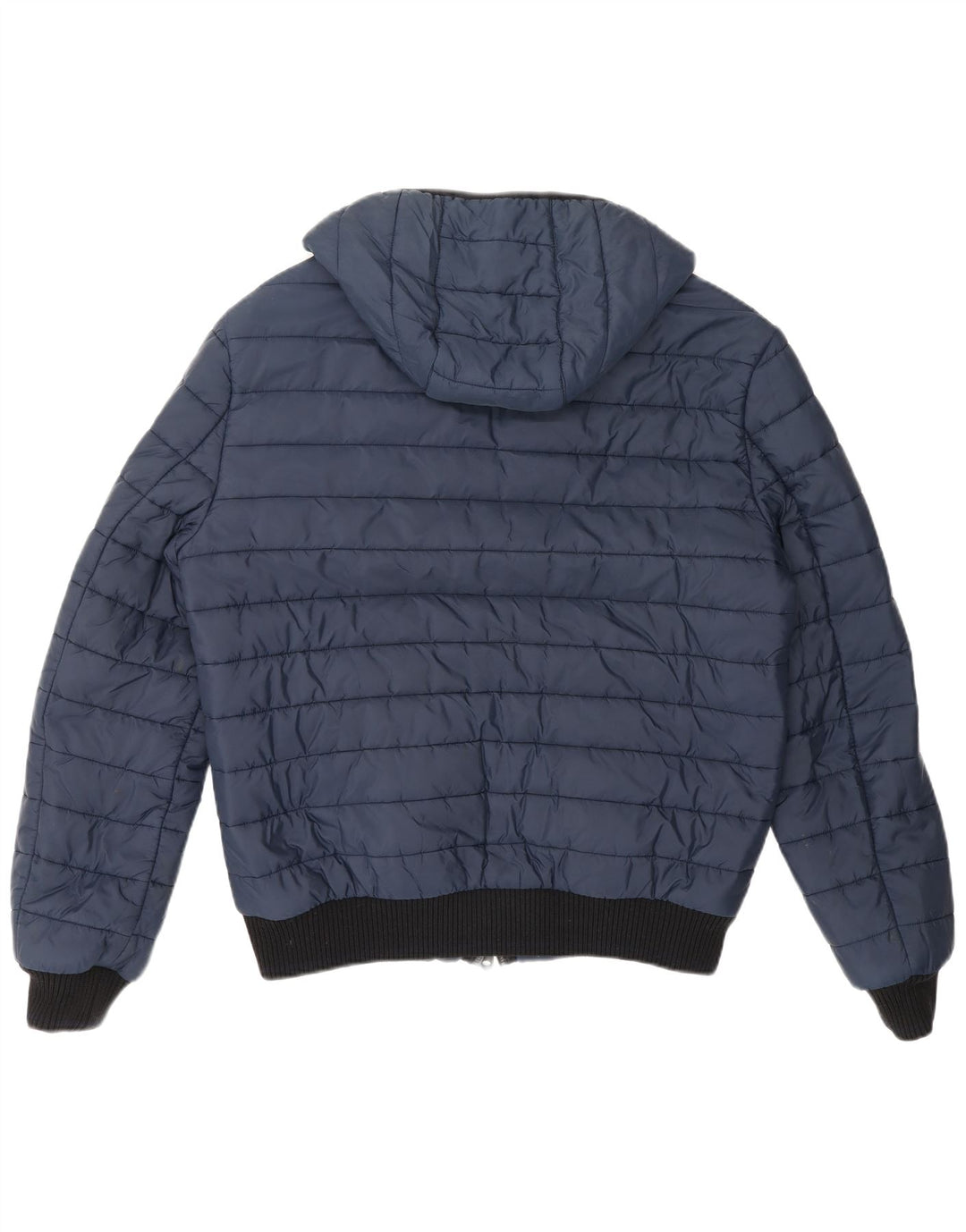 Refrigiwear Mens Hooded Padded Jacket IT 52 Large Navy Blue Polyester