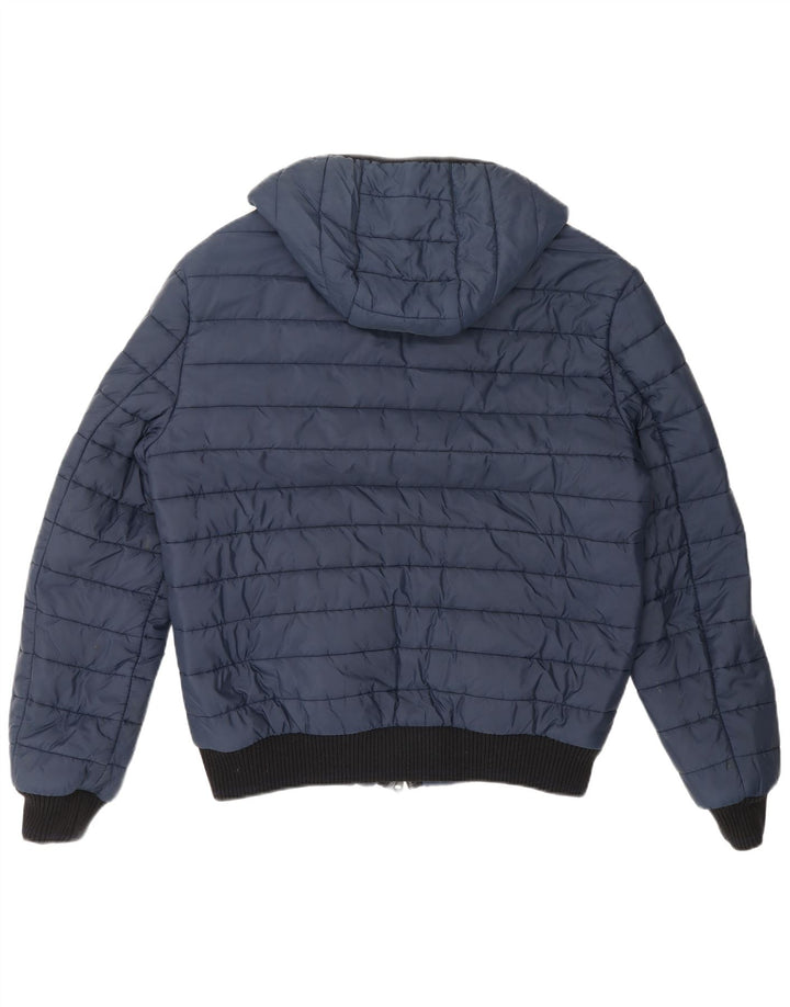 Refrigiwear Mens Hooded Padded Jacket IT 52 Large Navy Blue Polyester
