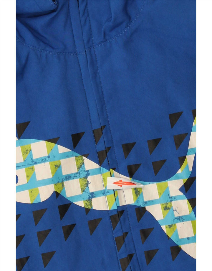 Puma Boys Graphic Tracksuit Top Jacket 9-10 Years Blue Polyester