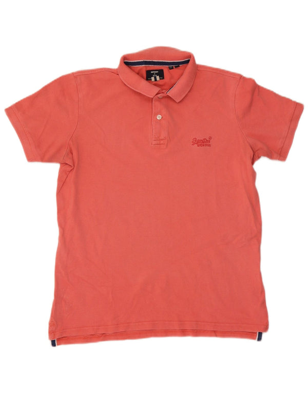 Superdry Mens Polo Shirt Medium Pink Cotton