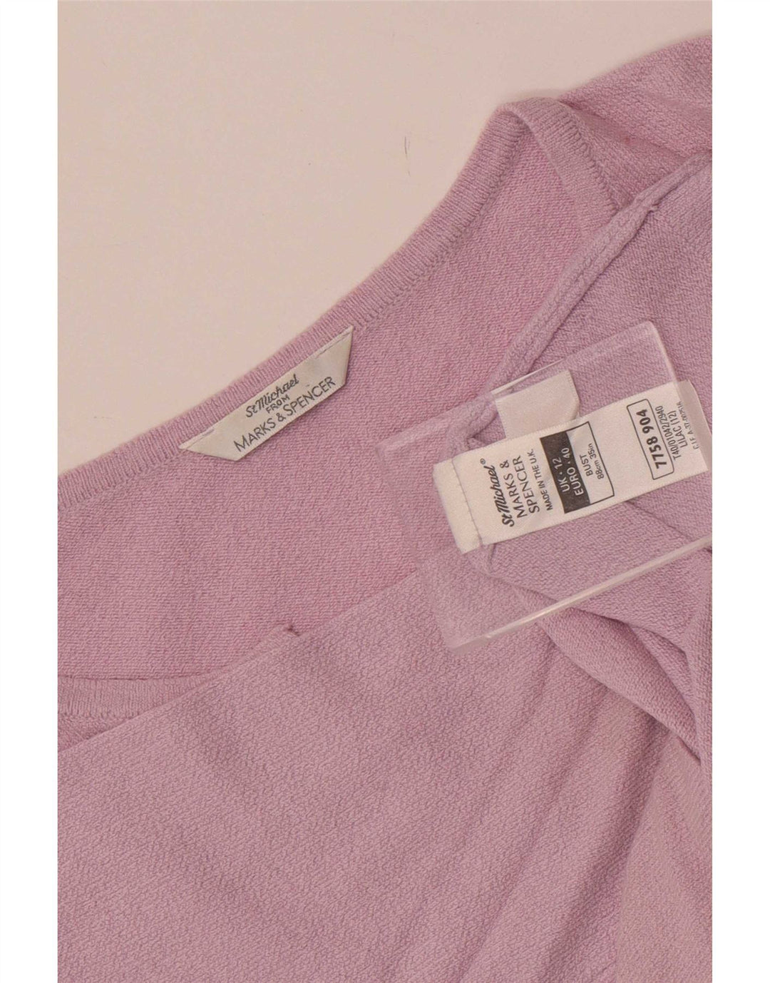 Marks & Spencer Womens St. Michael Top 3/4 Sleeve UK 12 Medium Purple