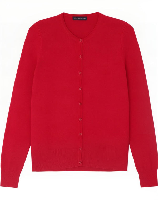 Marks & Spencer Womens Cardigan Sweater UK 14 Large Red Viscose