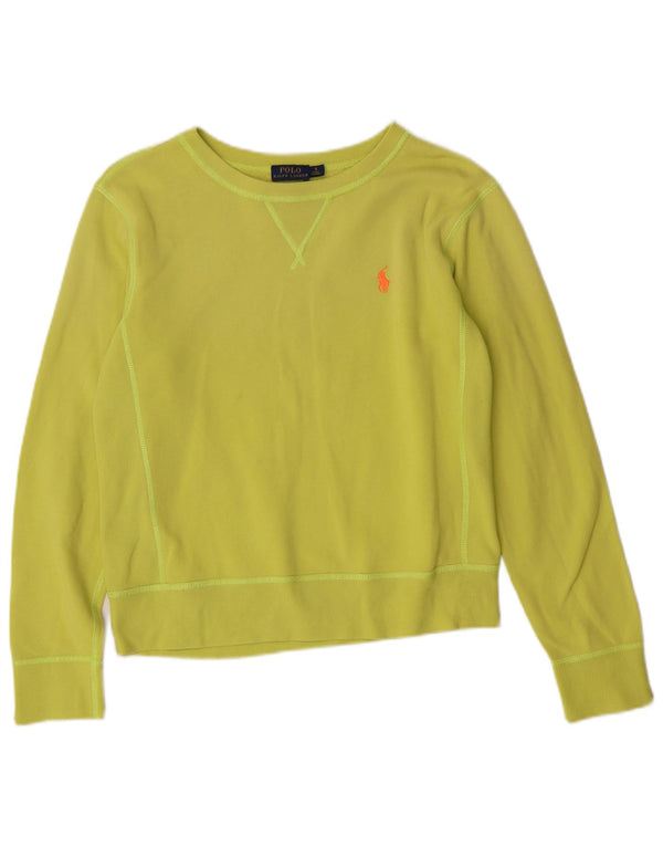 Polo Ralph Lauren Womens Crop Sweatshirt Jumper UK 10 Small Green Cotton