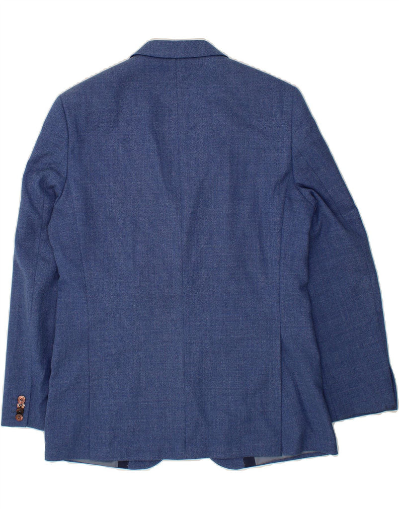 MASSIMO PASCALI Mens 2 Button Blazer Jacket IT 48 Medium Blue New Wool Vintage Massimo Pascali and Second-Hand Massimo Pascali from Messina Hembry 