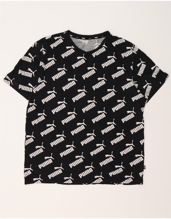 PUMA Mens Graphic T-Shirt Top Medium Black Cotton