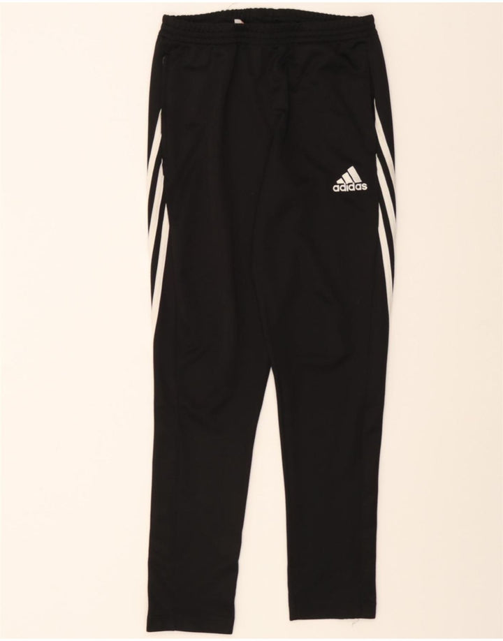 ADIDAS Boys Climalite Tracksuit Trousers 13-14 Years XL Black Polyester Vintage Adidas and Second-Hand Adidas from Messina Hembry 