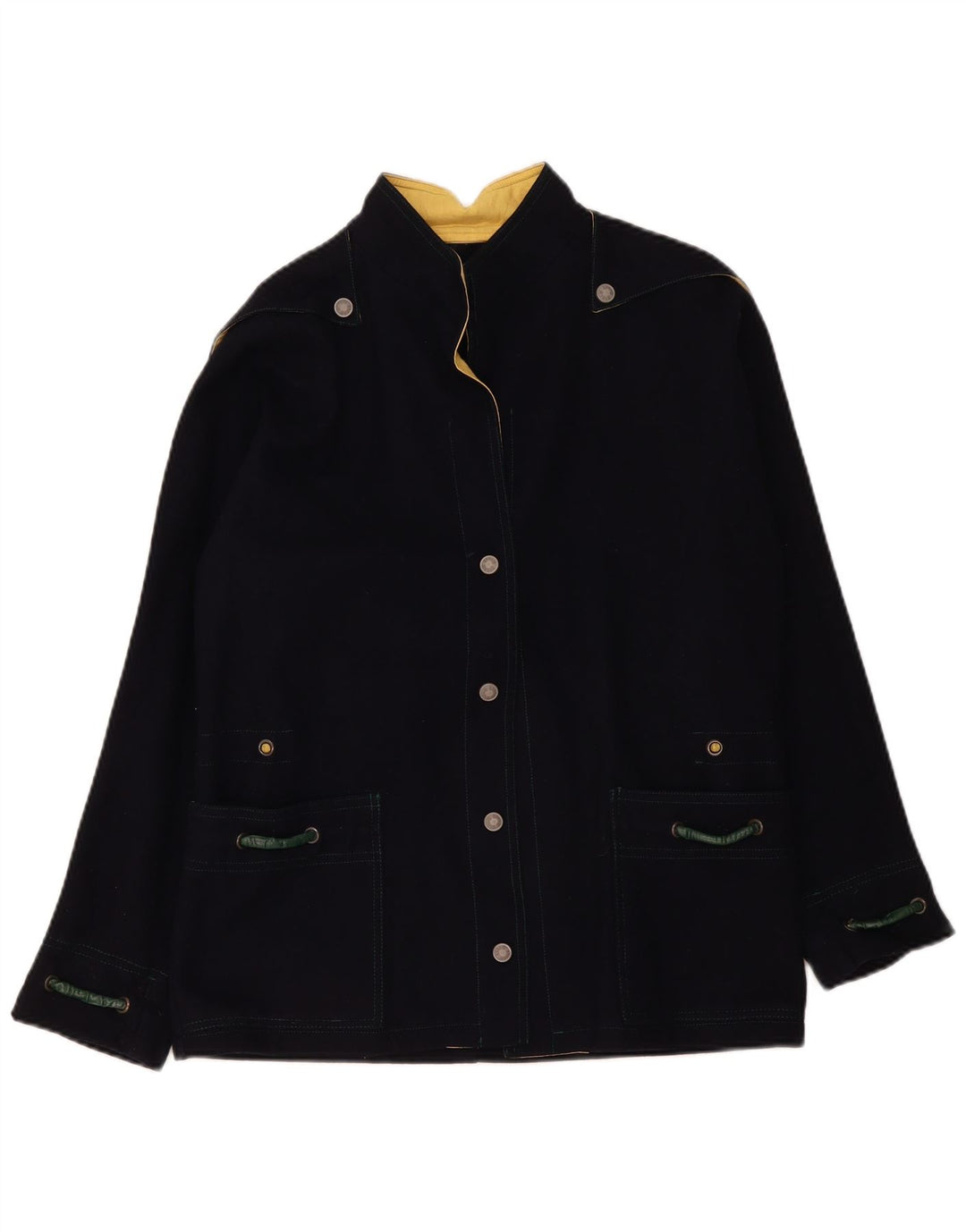 Vintage Womens Utility Jacket UK 16 Large Navy Blue