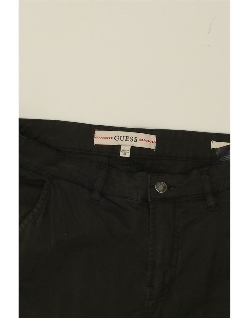GUESS Mens Slim Cargo Trousers W33 L30 Khaki Cotton Vintage Guess and Second-Hand Guess from Messina Hembry 