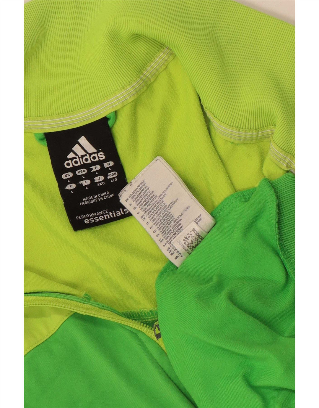 Adidas Mens Climalite Tracksuit Top Jacket Large Green Colourblock