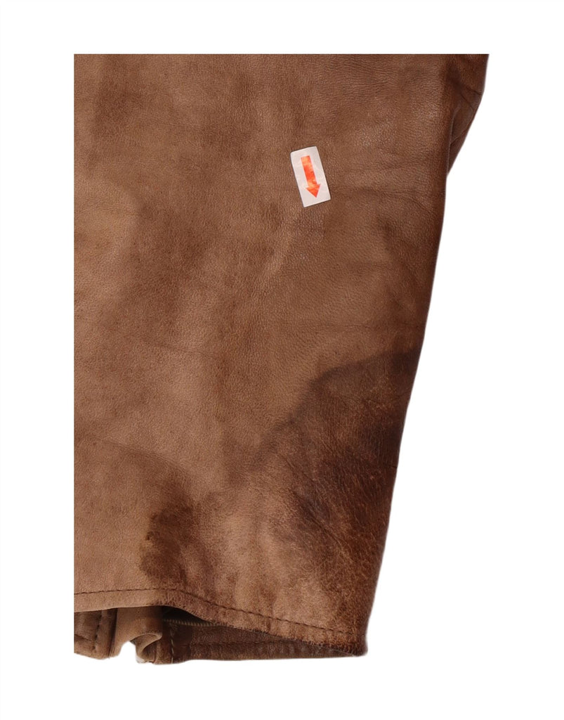 MAX Womens Leather Jacket UK 16 Large Brown Leather Vintage Max and Second-Hand Max from Messina Hembry 