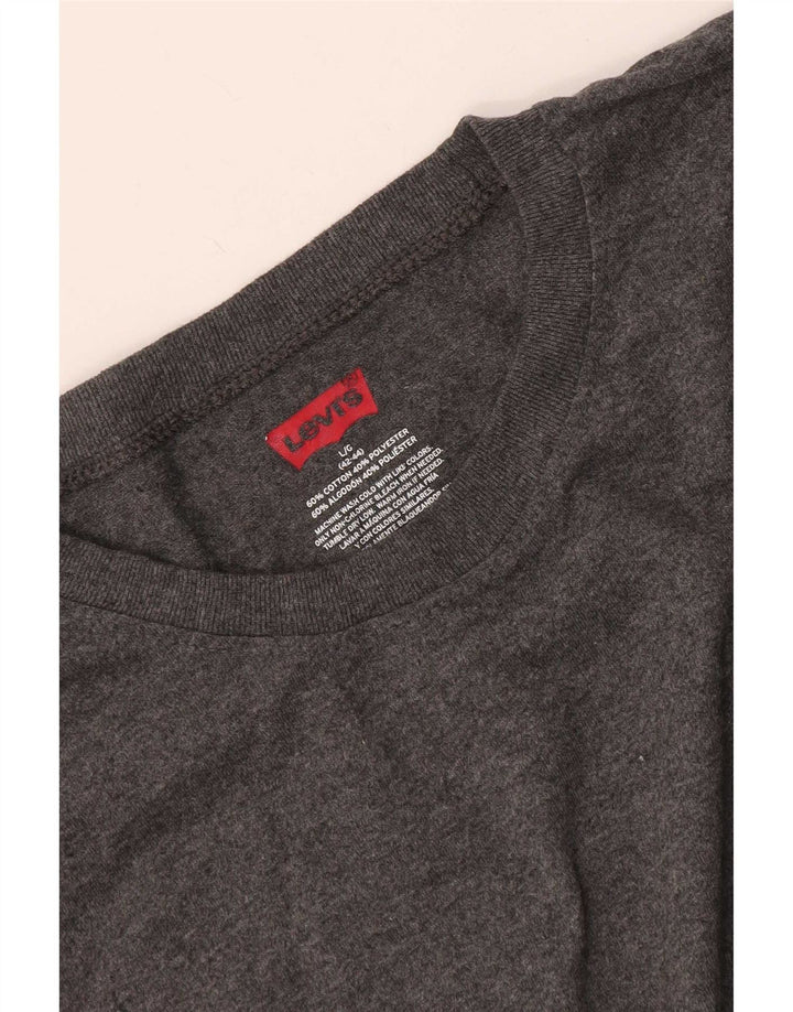 Levi's Mens T-Shirt Top UK 42/44 Large Grey Cotton