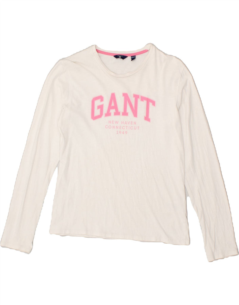 GANT Girls Graphic Top Long Sleeve 13-14 Years White Cotton | Vintage Gant | Thrift | Second-Hand Gant | Used Clothing | Messina Hembry 