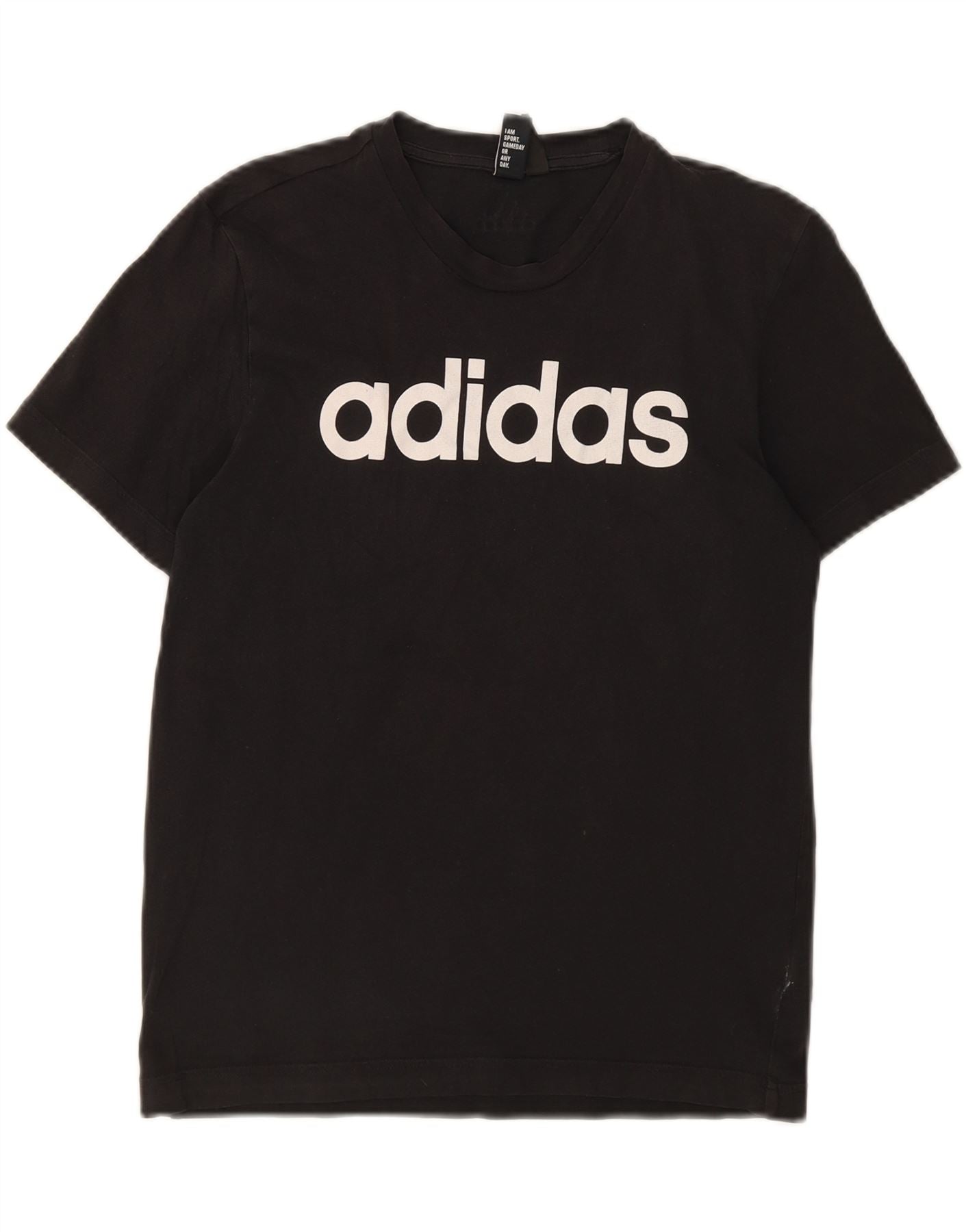 ADIDAS Grafisch T-shirt voor dames UK 10 Klein zwart katoen