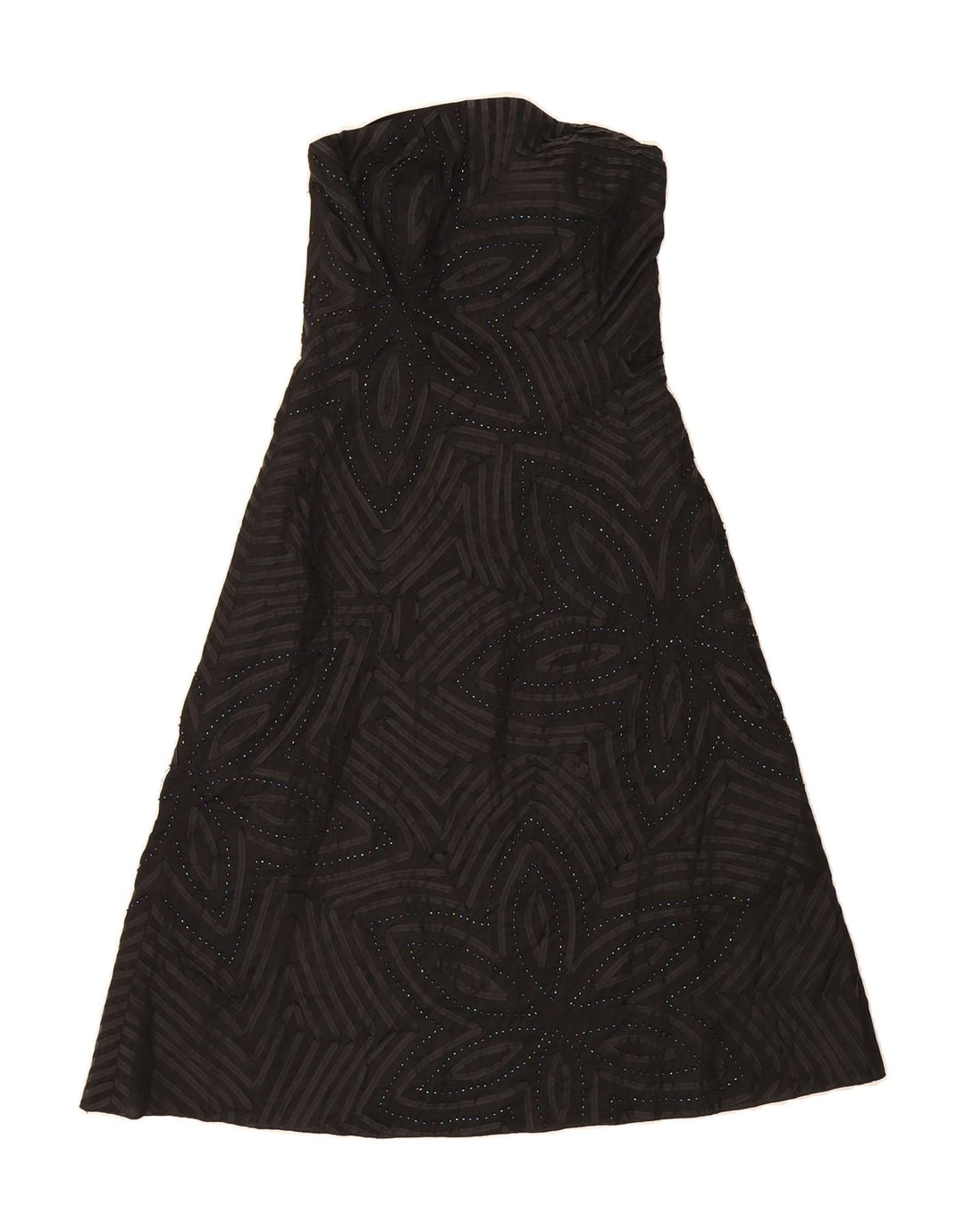 COAST Womens Strapless Dress UK 8 Small Black Floral Polyester Vintage Coast and Second-Hand Coast from Messina Hembry 