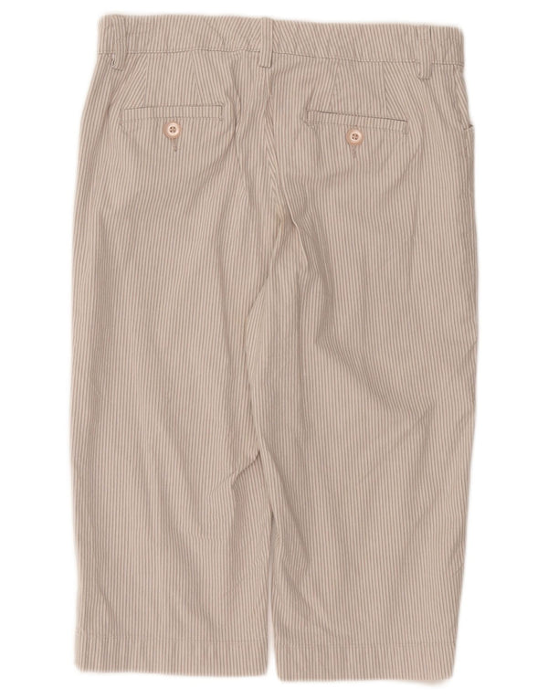 Lee Womens Petite Capri Trousers US 12 Large W30 L17 Beige Striped Cotton