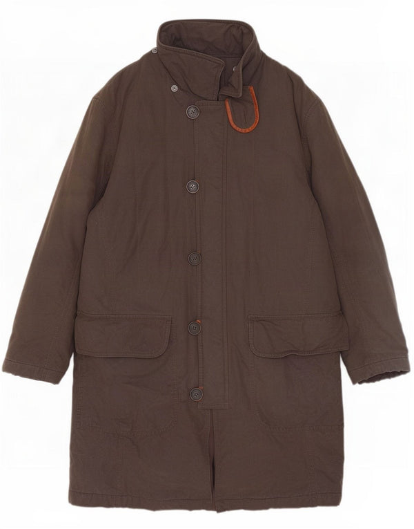 Hugo Boss Mens Sherpa Padded Coat EU 48 Medium Brown Cotton