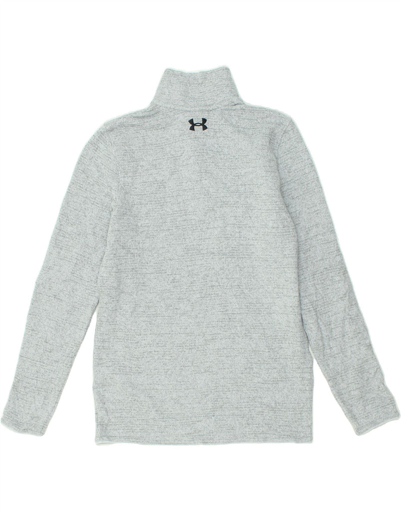 UNDER ARMOUR Mens Button Neck Jumper Sweater Small Grey Polyester | Vintage Under Armour | Thrift | Second-Hand Under Armour | Used Clothing | Messina Hembry 