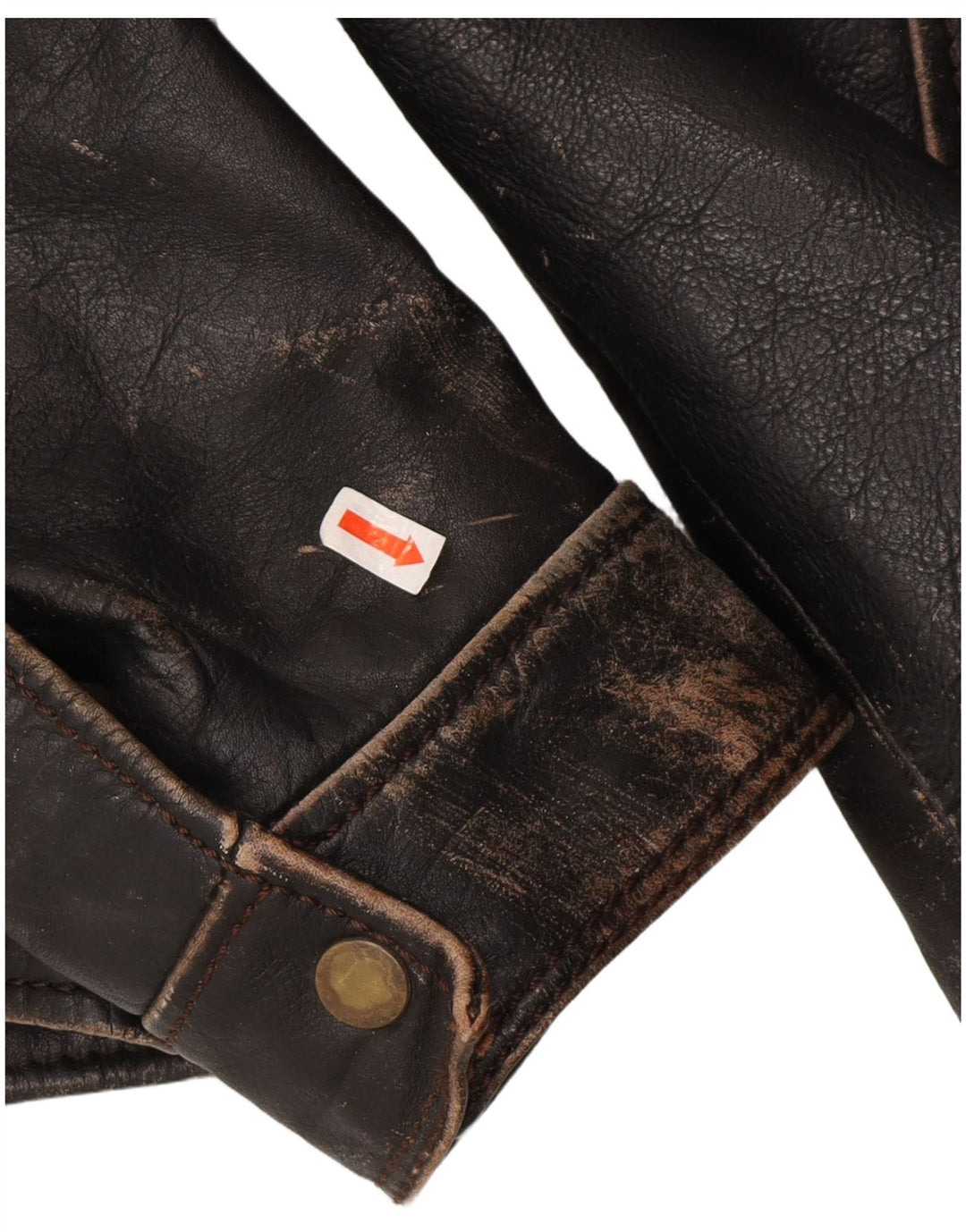 Vintage Mens Leather Biker Jacket UK 36 Small Brown Biker