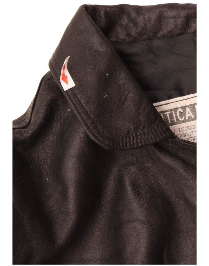 Antica Pelleria Womens Leather Jacket UK 14 Medium Black Leather