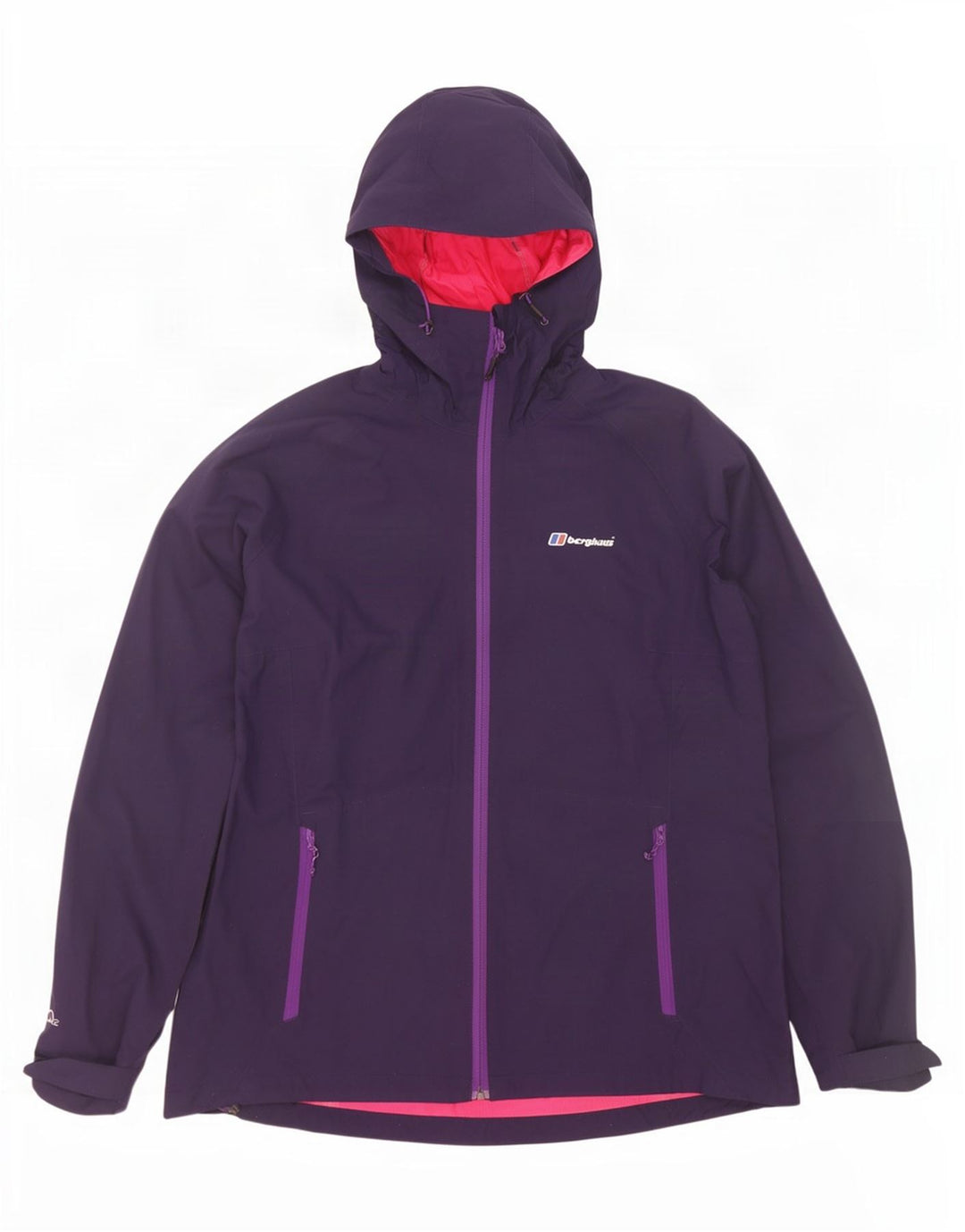 Berghaus Womens Hooded Rain Jacket UK 16 Large Purple Polyamide