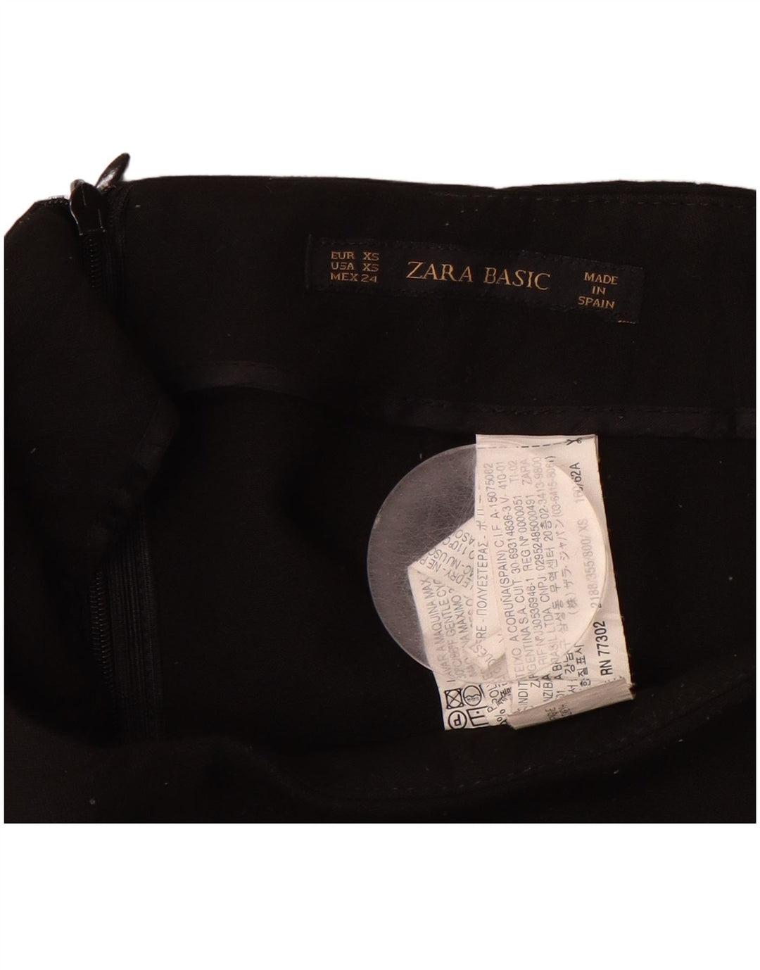 ZARA Womens Mini Skirt XS W26  Black Polyester