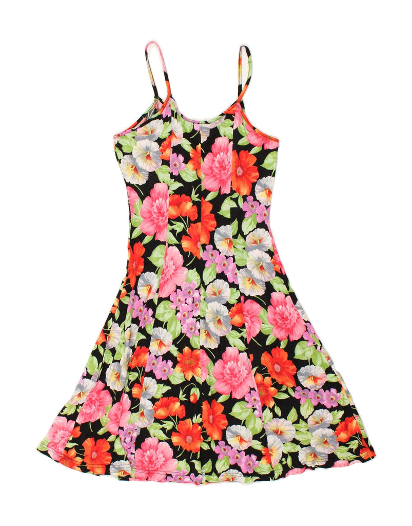 VINTAGE Womens Sundress UK 10 Small Multicoloured Floral Viscose | Vintage Vintage | Thrift | Second-Hand Vintage | Used Clothing | Messina Hembry 