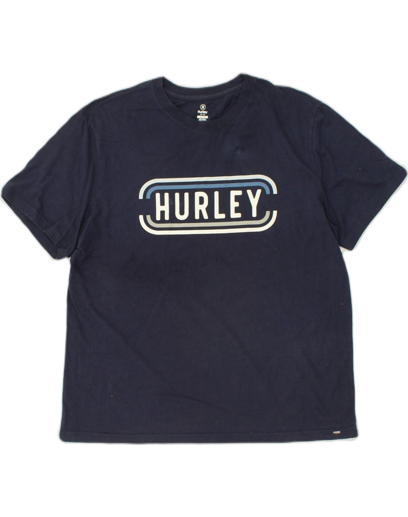 HURLEY Mens Graphic T-Shirt Top XL Navy Blue Cotton | Vintage Hurley | Thrift | Second-Hand Hurley | Used Clothing | Messina Hembry 