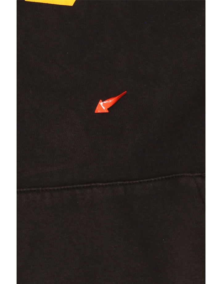 REEBOK Mens Classic Graphic Hoodie Jumper Small Black Colourblock Cotton